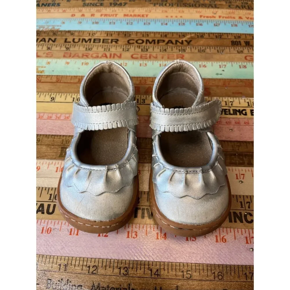 Livia And Luca Girls Size 6 Champagne Ruche Classic Mary Janes Play Condition
